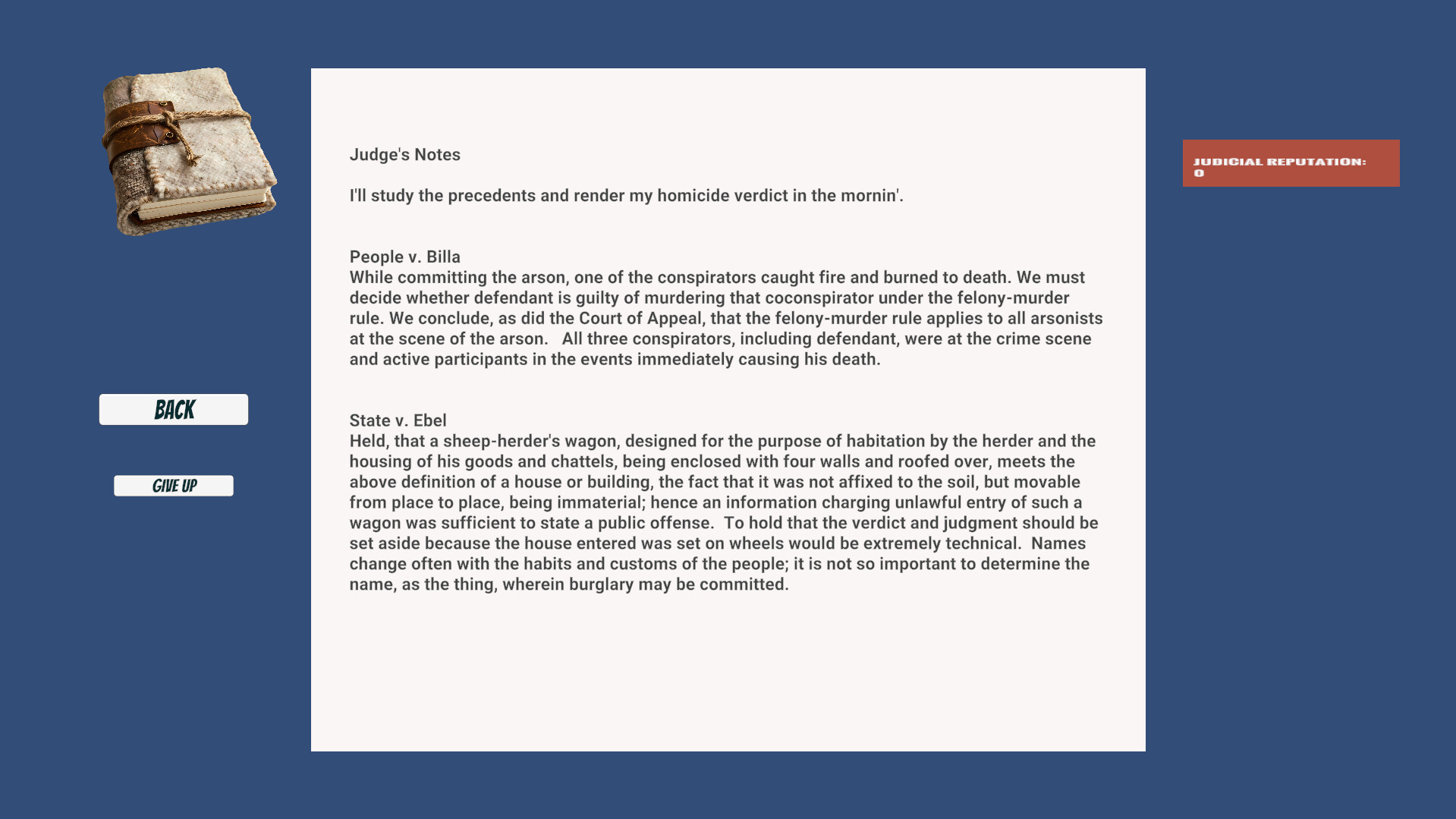 #10. Homicide Judge (Steam) 由: Shawn Hirsch, Esq.
