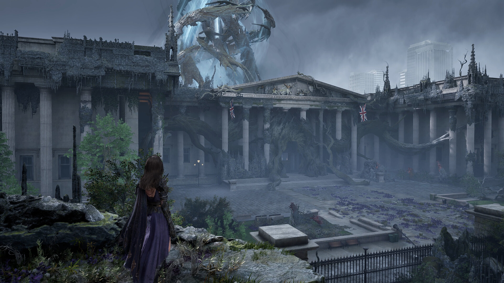 Gwendolyn fighting in the shattered London of Tides of Annihilation