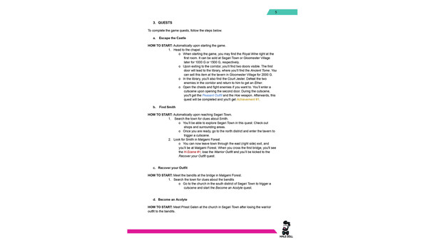 Arthur's Quest: Guide