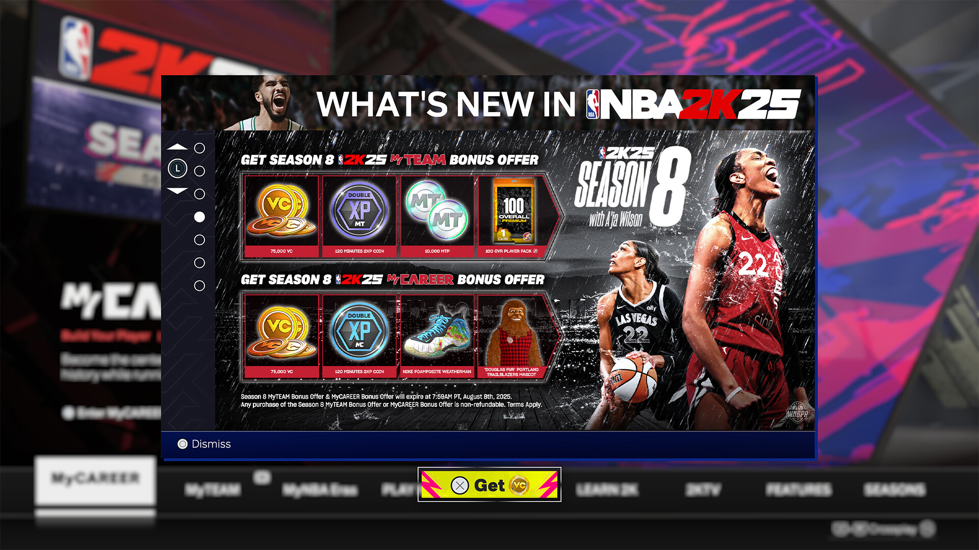NBA 2K25 MyTEAM Bonus Offer: Season 8 Featured Screenshot #1