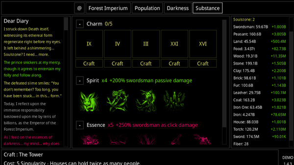Скриншот из A Dark Forest: Incremental Horror