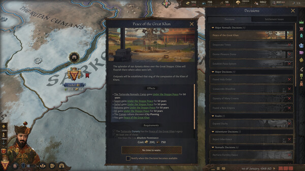 Screenshot z Crusader Kings III: Khans of the Steppe