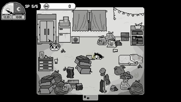 Screenshot of 파멸의 오타쿠 gameplay showing in-action mechanics