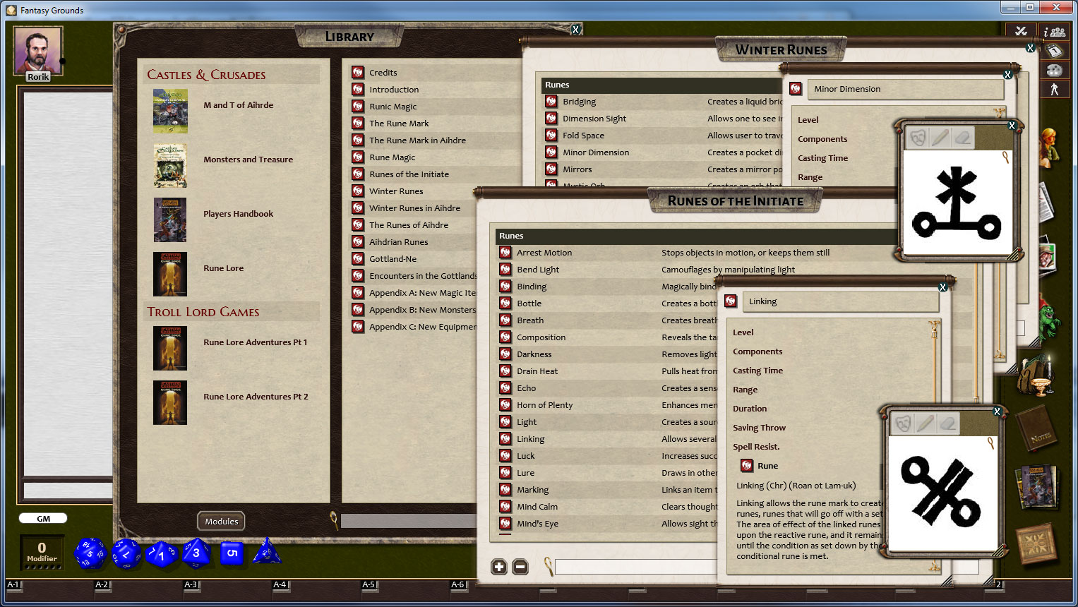 Fantasy Grounds - C&C: Rune Lore Featured Screenshot #1