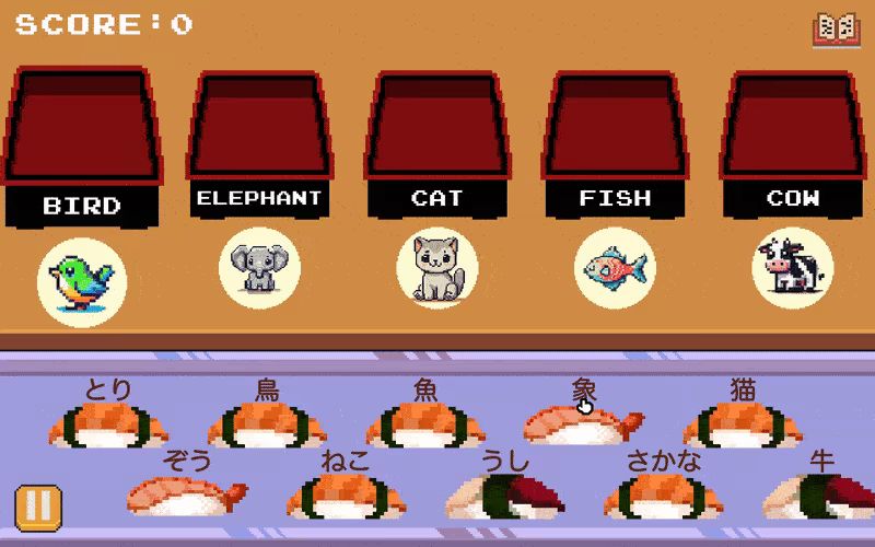 Learn Japanese Kana & Vocab with Sushi video 3