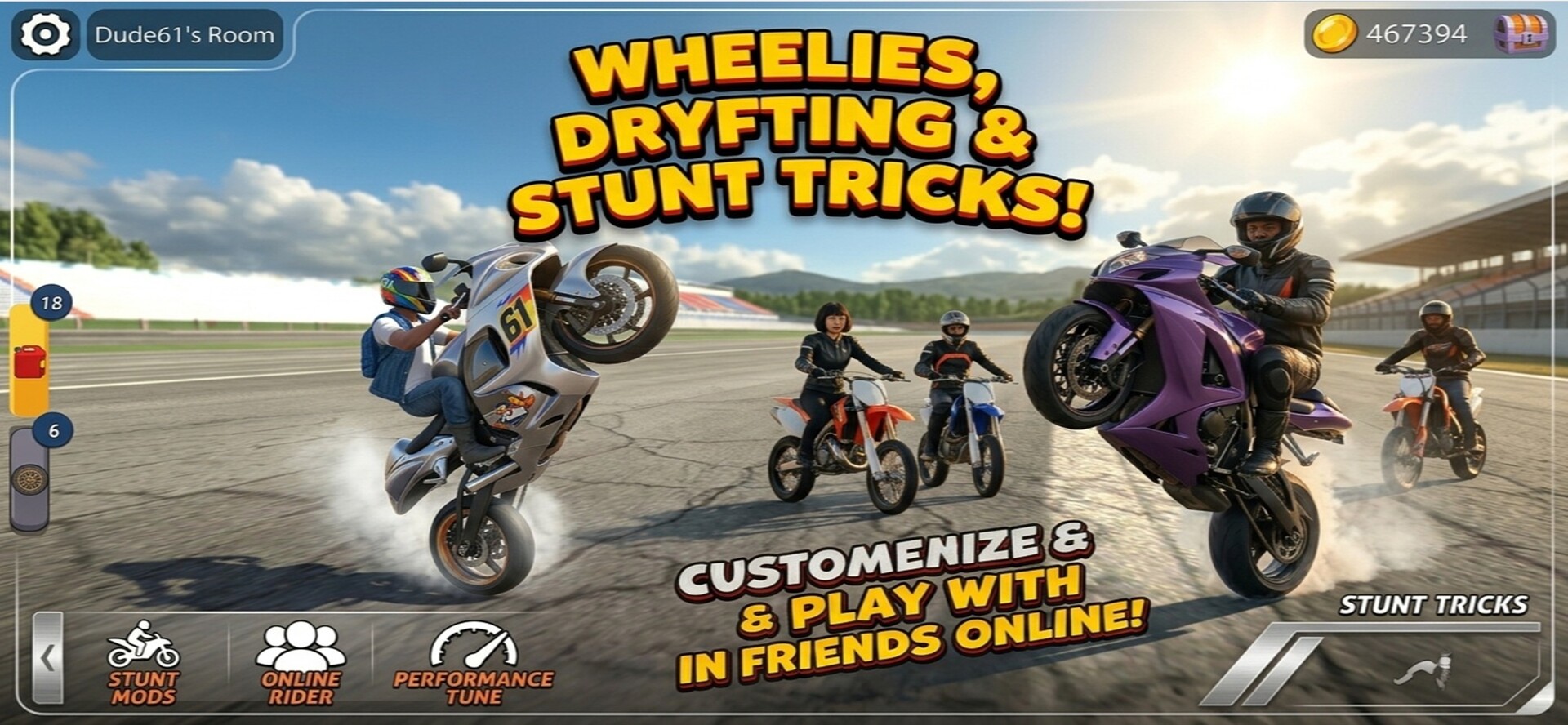 Wheelie King 8 - Motorbike simulator 3D screenshot #2