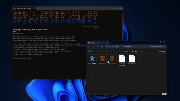 Screenshot of Directory Dungeon - File Explorer Dungeon Crawler