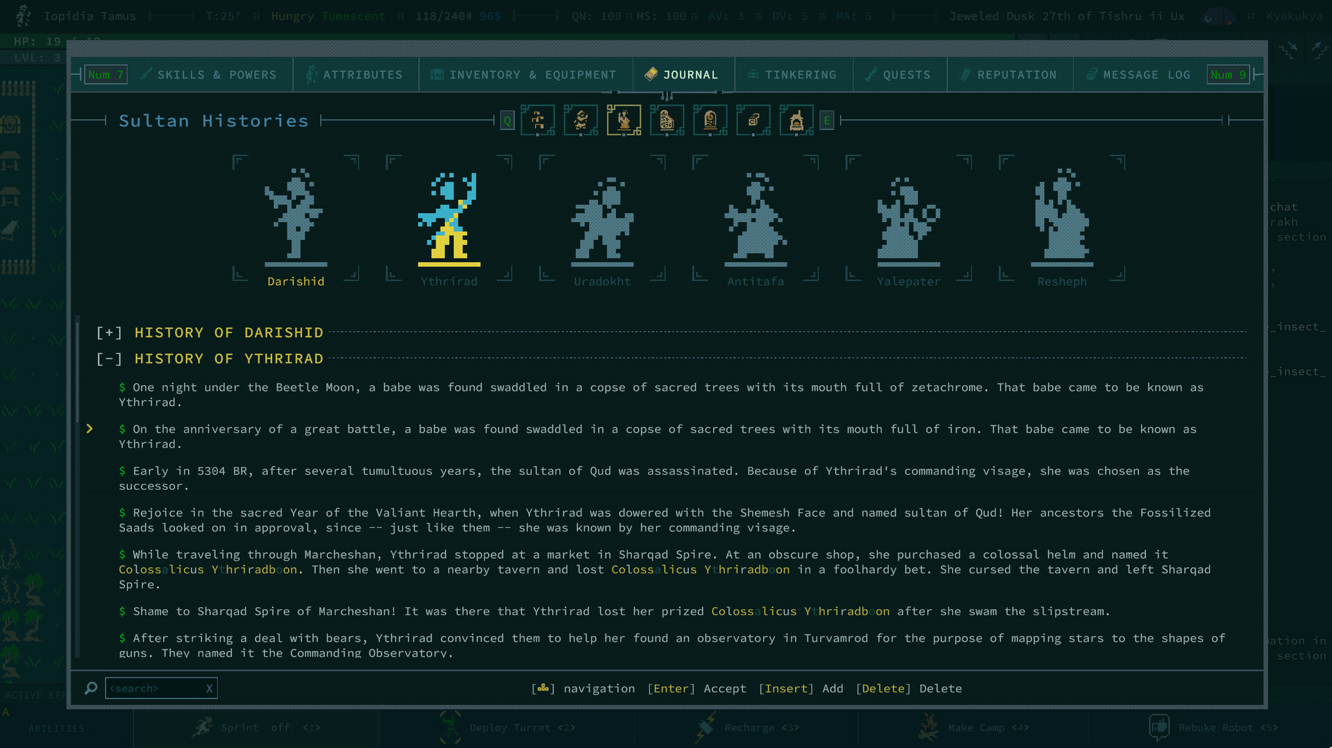 screenshot of Caves of Qud 11