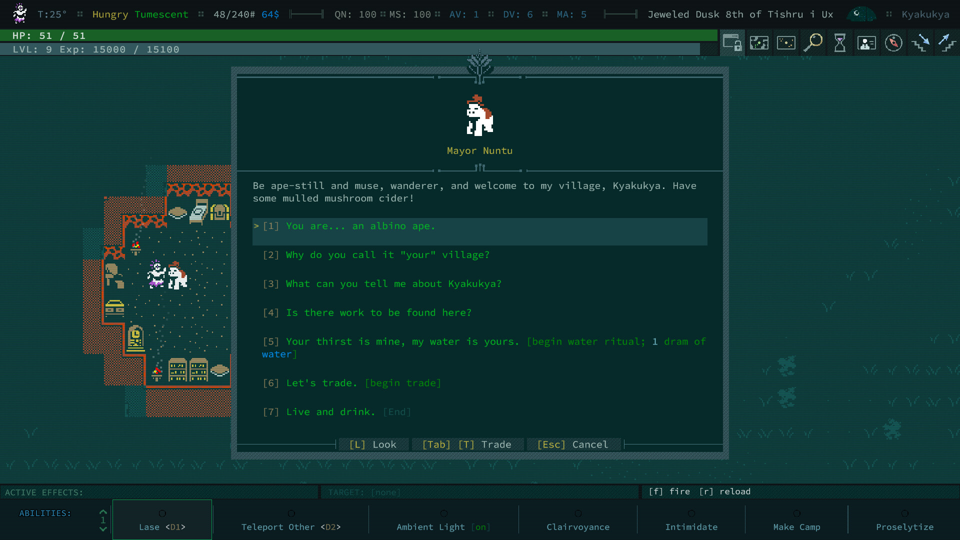 screenshot of Caves of Qud 10