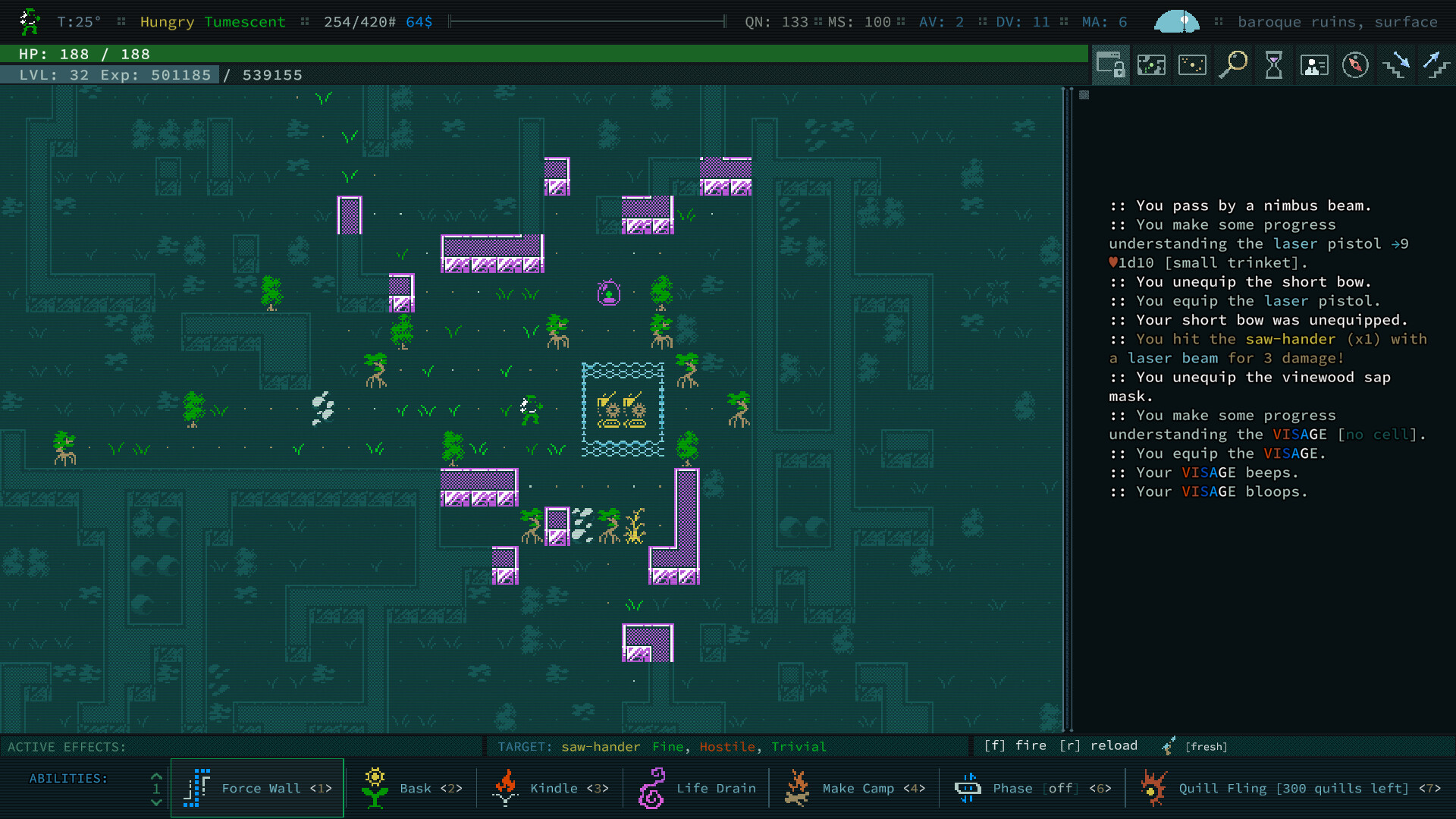 screenshot of Caves of Qud 3