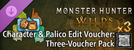 Monster Hunter Wilds - Character & Palico Edit Voucher: Three-Voucher Pack cover art