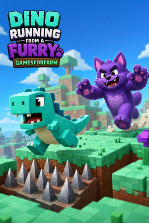 Dino running from a FURRY: GAMESFORFARM cover art
