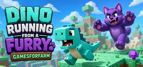Steam header art for Dino running from a FURRY: GAMESFORFARM