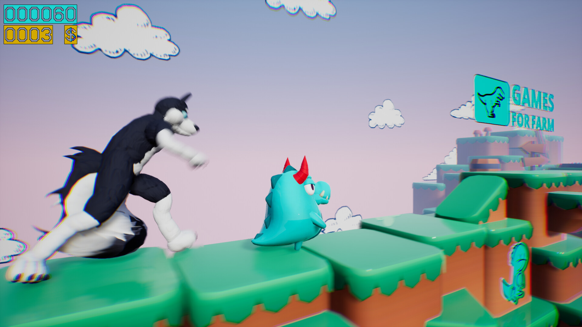 Dino running from a FURRY: GAMESFORFARM screenshot 1