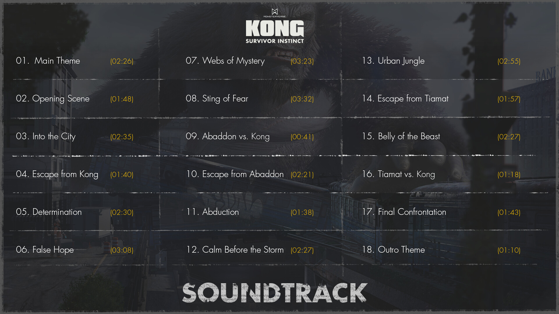 Kong: Survivor Instinct Soundtrack Featured Screenshot #1