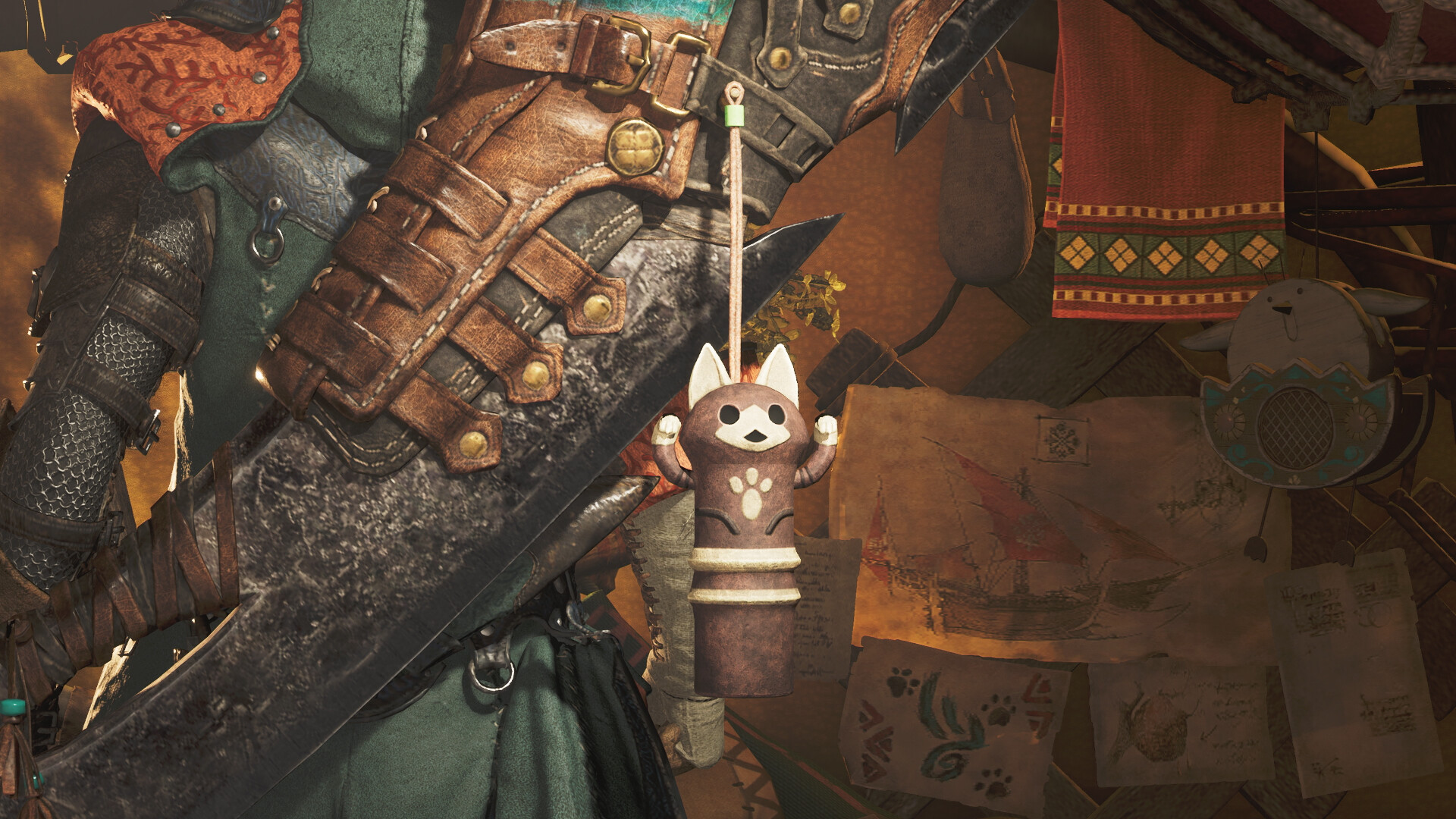 Monster Hunter Wilds - Pendant: Stretched Black Cat Featured Screenshot #1