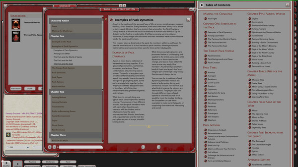 Fantasy Grounds - Werewolf: Shattered Nation