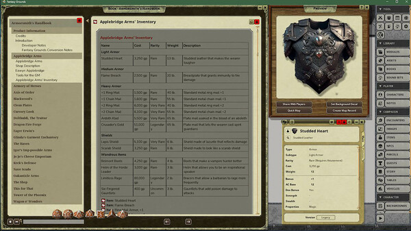 Fantasy Grounds - Armorsmith's Handbook