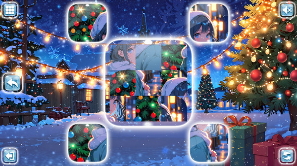 Screenshot of Lovely Anime Puzzle: Christmas gameplay showing in-action mechanics
