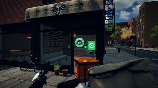 Screenshot of Delivery Guy Simulator gameplay showing in-action mechanics