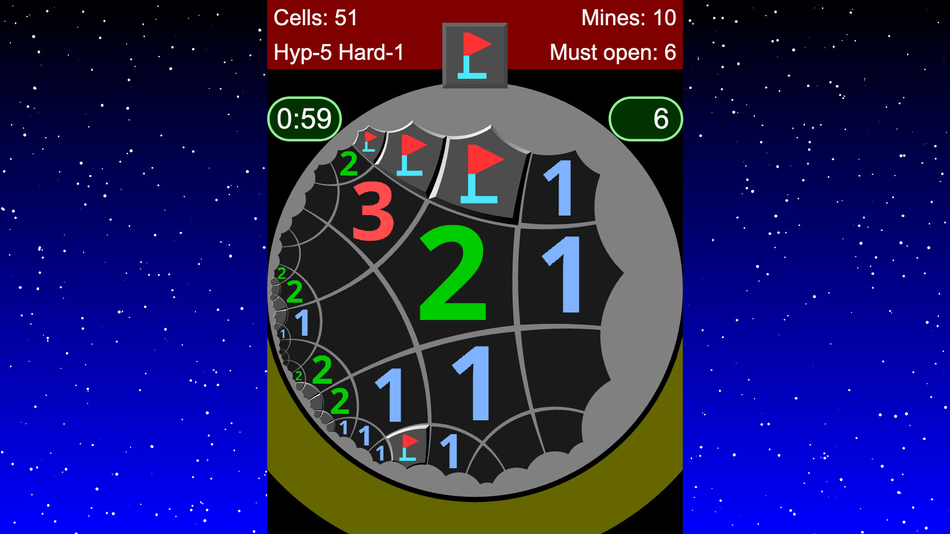 Non-Euclidean Minesweeper screenshot #2