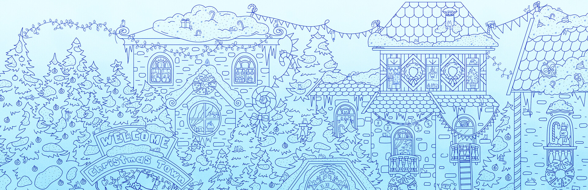 Cats Visiting Christmas Town