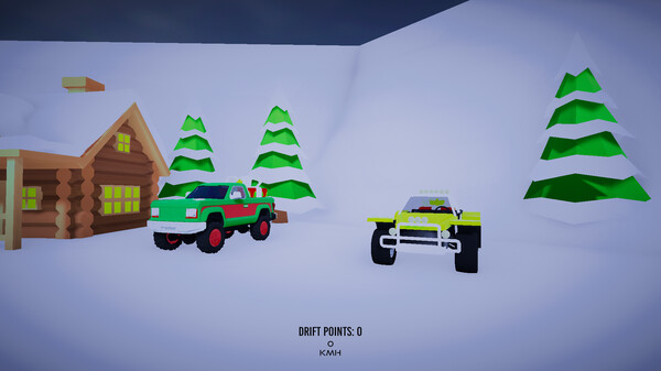Screenshot of Christmas Drift - Delivery Simulator gameplay showing in-action mechanics