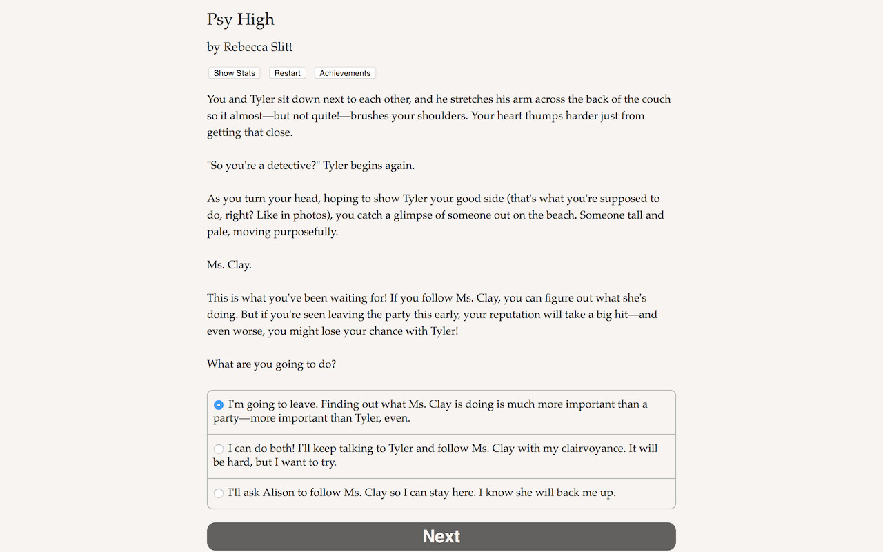 #5. Psy High (Steam) 由: Choice of Games