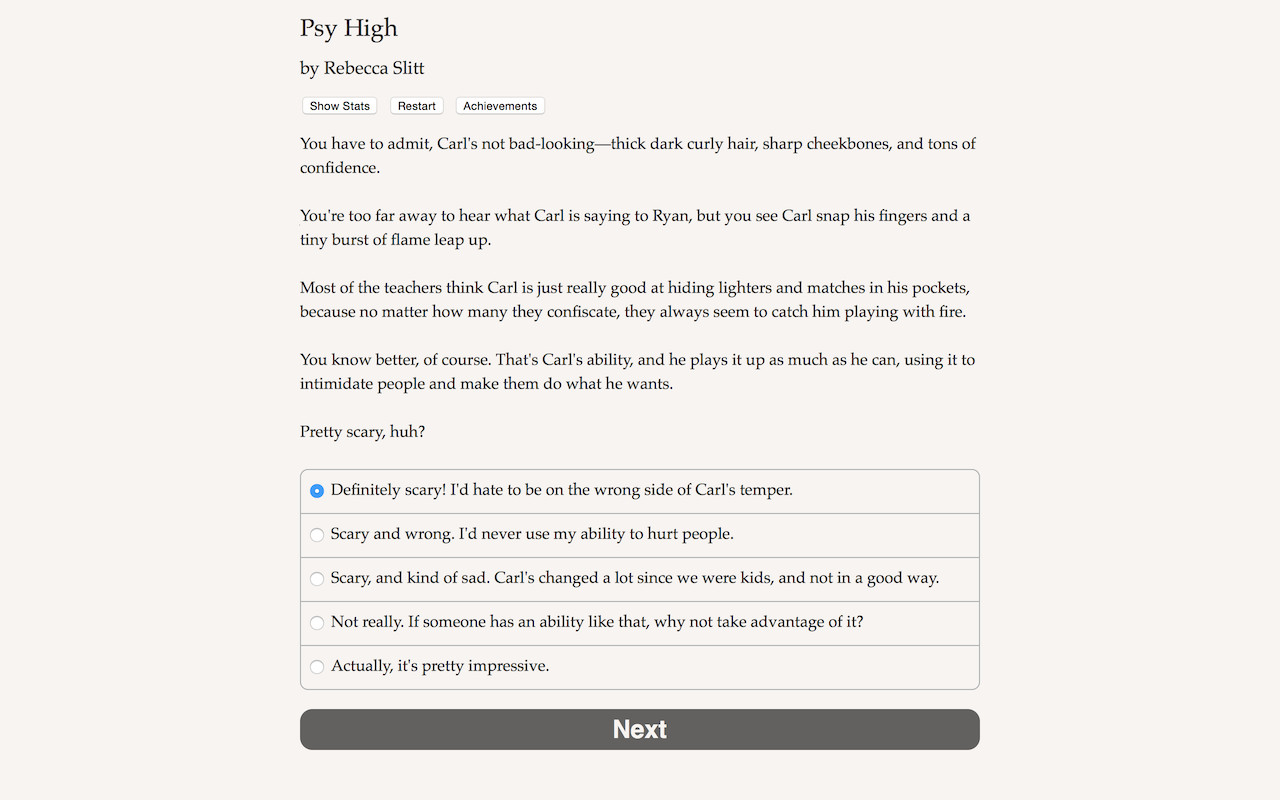 #3. Psy High (Steam) 由: Choice of Games