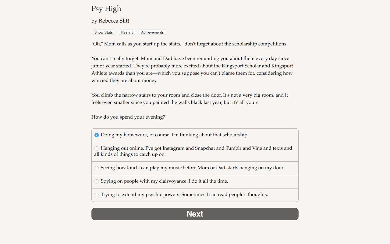 #4. Psy High (Steam) 由: Choice of Games