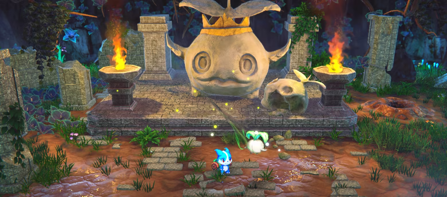 Bleumitas Cave, a subterranean environment with ruins, explorable area.