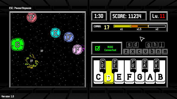 Musical Meteors game for windows Pc 1
