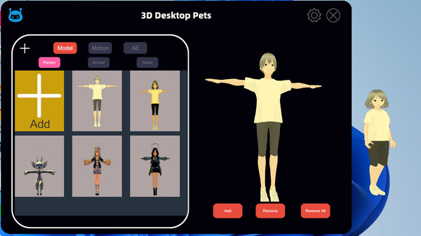 Screenshot z 3D Desktop Pets Screenshot z 3D Desktop Pets