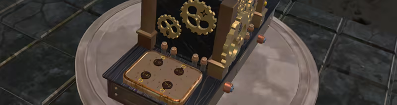 A strange machine full of puzzles to solve
