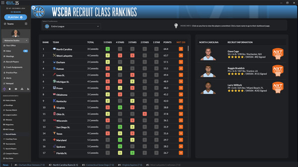 Скриншот из Draft Day Sports: College Basketball 2025