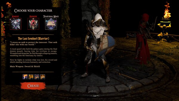 Screenshot of NeverLight gameplay showing in-action mechanics