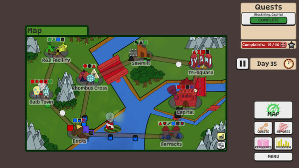 Block King Demands Red Squares