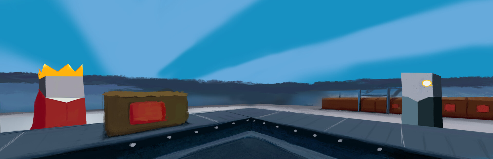Block King Demands Red Squares