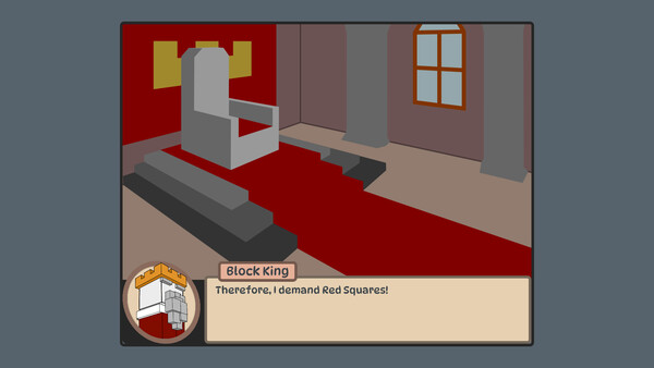 Block King Demands Red Squares