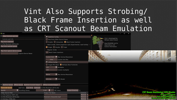 Vint: Realtime Video Interpolation and CRT Emulation