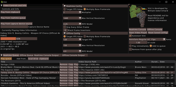 Vint: Realtime Video Interpolation and CRT Emulation
