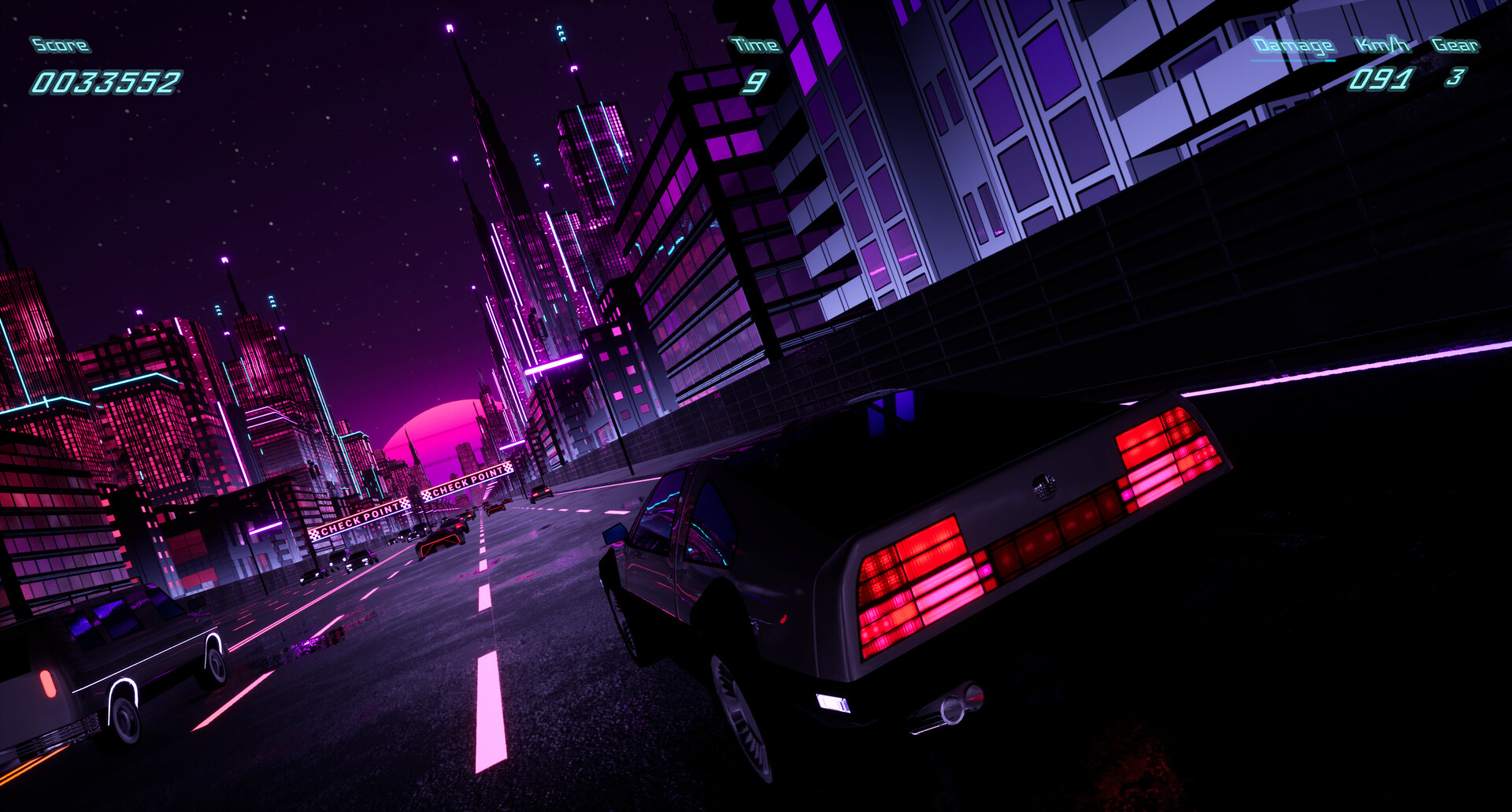 #1. Neon Highways Demo (Steam) Podle: Flowbit Studio