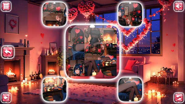Screenshot of Lovely Anime Puzzle: Valentine gameplay showing in-action mechanics
