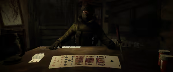 Мрачный и атмосферный визуальный стиль Deckline, передающий отчаяние войны и карточной напряжённости