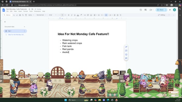 Not Monday Cafe Demo