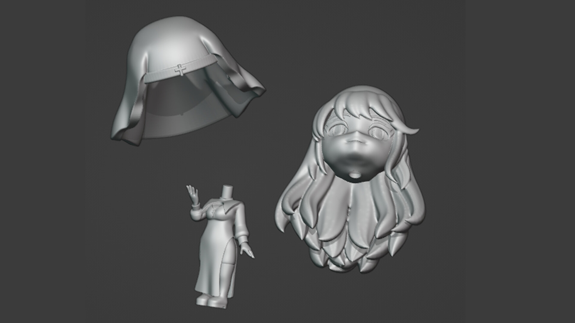 Tentacles Party With Nuns-Chibi 3D high poly(Carissa) Featured Screenshot #1