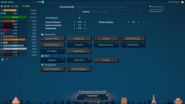 Screenshot z Idle Commonwealth