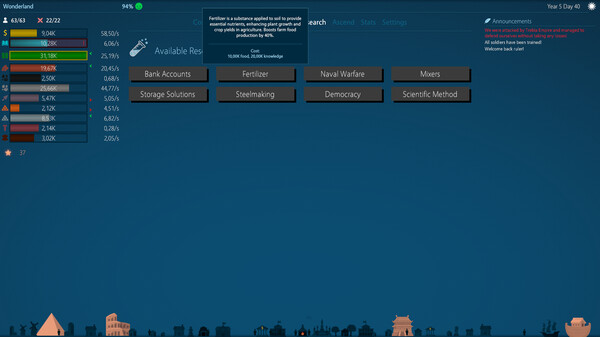 Screenshot z Idle Commonwealth
