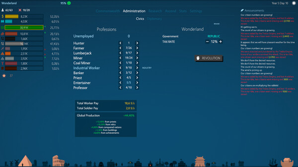 Screenshot z Idle Commonwealth