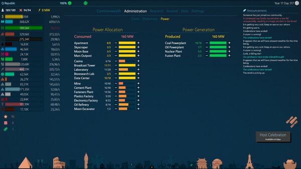 Screenshot z Idle Commonwealth